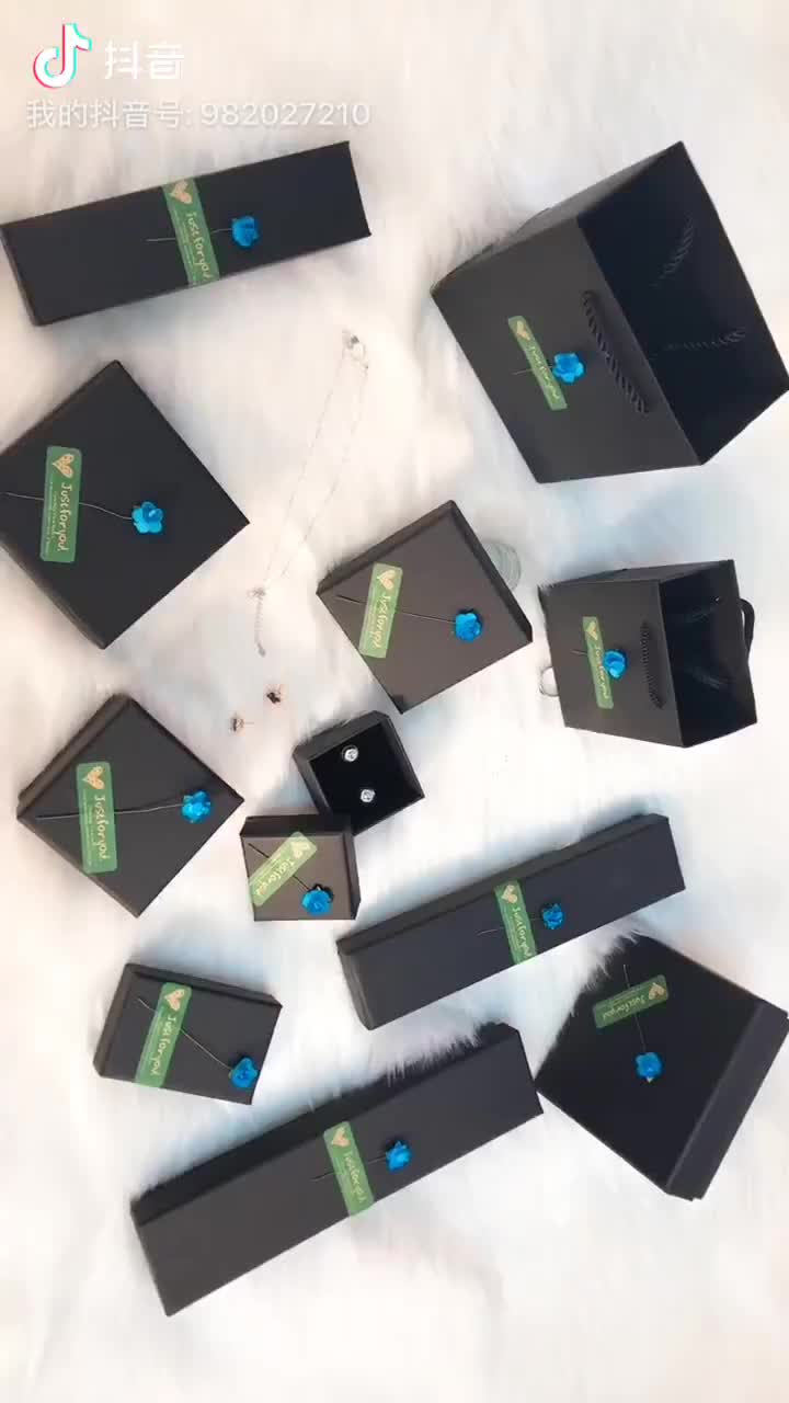 Currently Available Black Kraft Paper Vintage Rose Ring Stud...