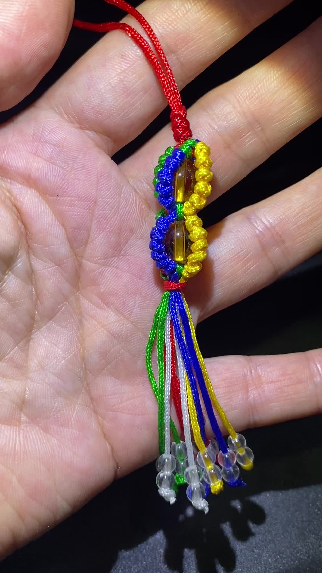 地摊爆款热销台湾进口线手工编织五彩七色线金刚杵钥匙扣手机挂绳