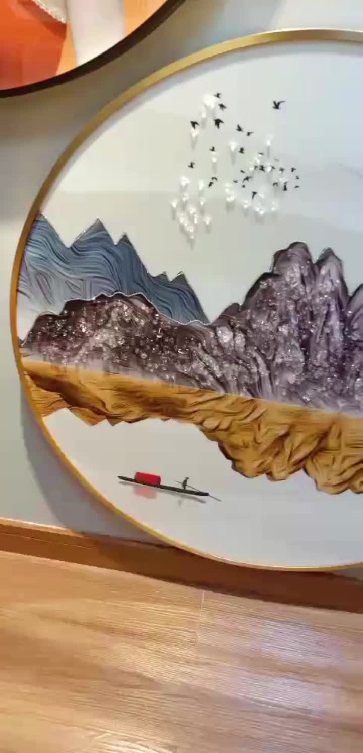 花环晶瓷工艺装饰画居家客厅走廊玄关晶瓷挂画装饰画_典点相框_义乌购